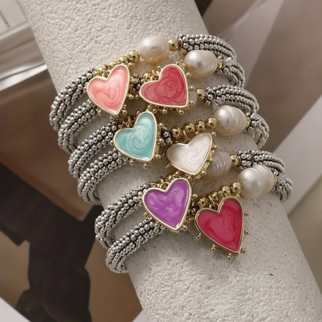 Stacklable Heart Bracelets