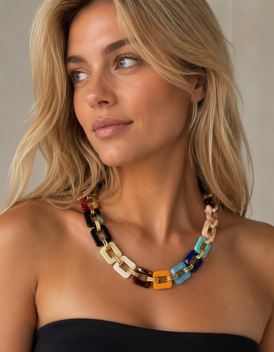 Colorful Link Acrylic Necklace