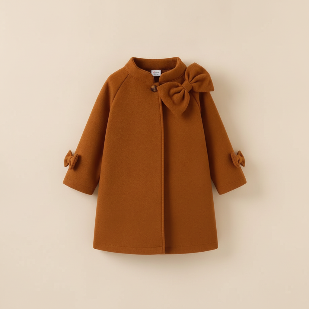 Toddler Coat With Bow Cuff