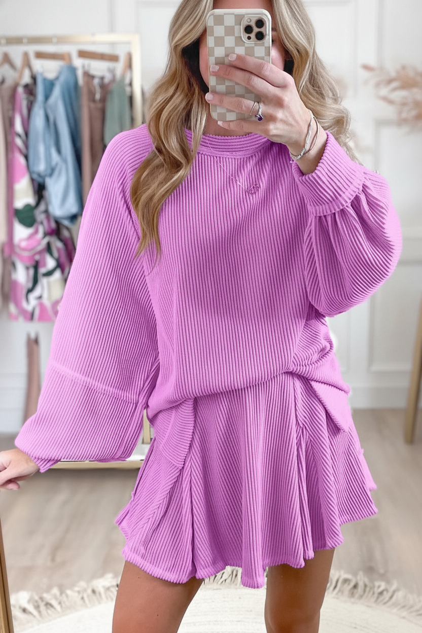 RIBBED Skort Sets