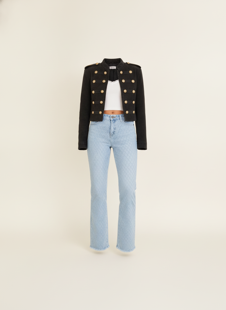 Textured Tummy Control Denim