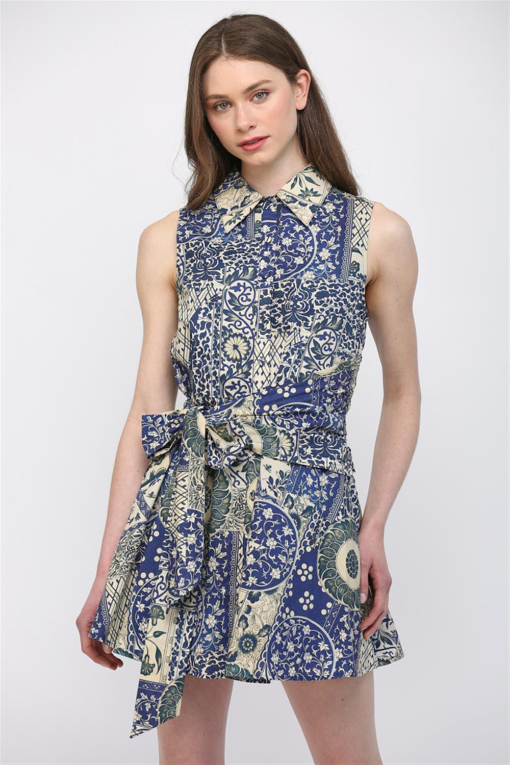Tie-Waist Mini Dress