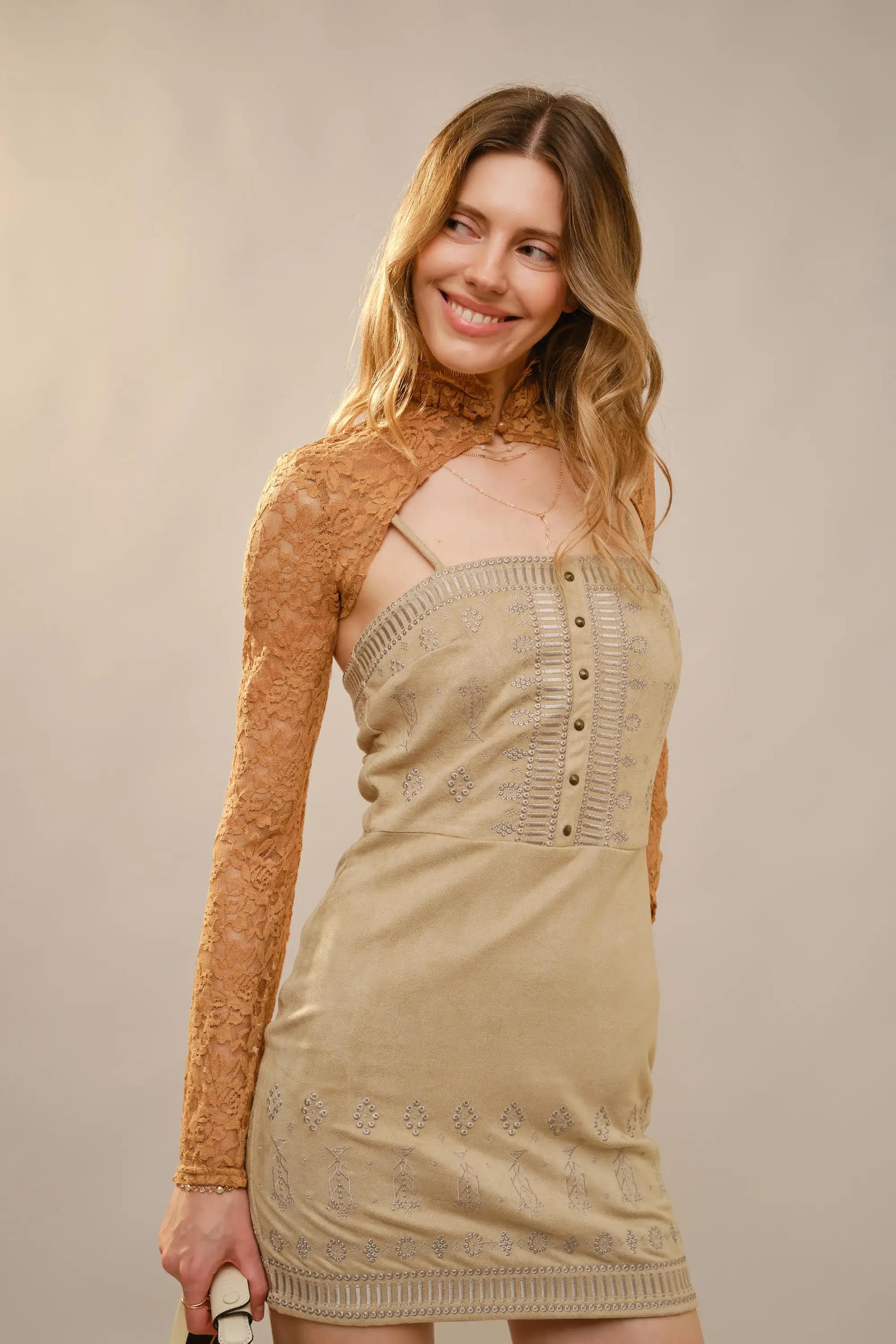 Embroidered Strappy Dress