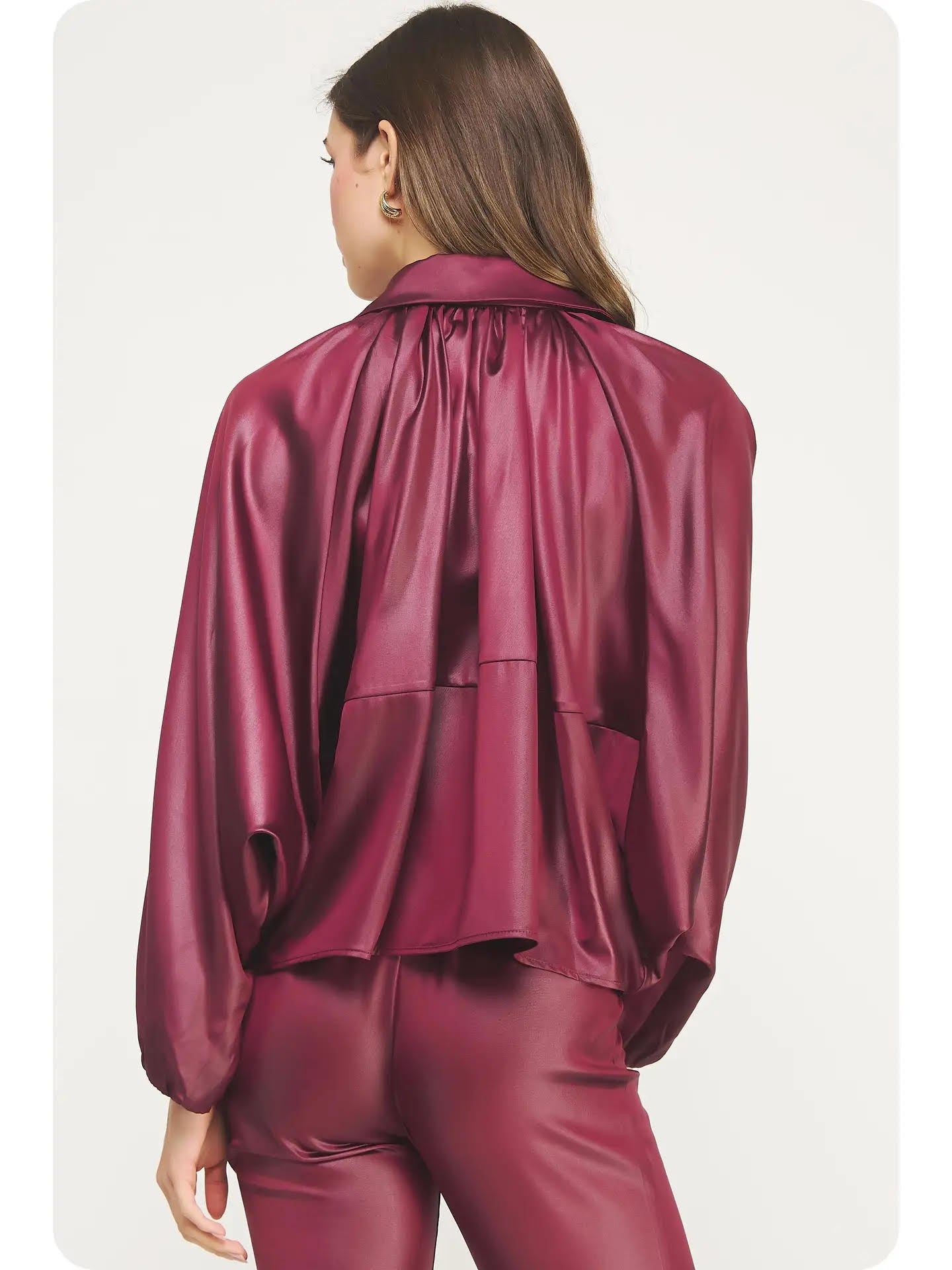 Shirred Bubble Bomber Jacket