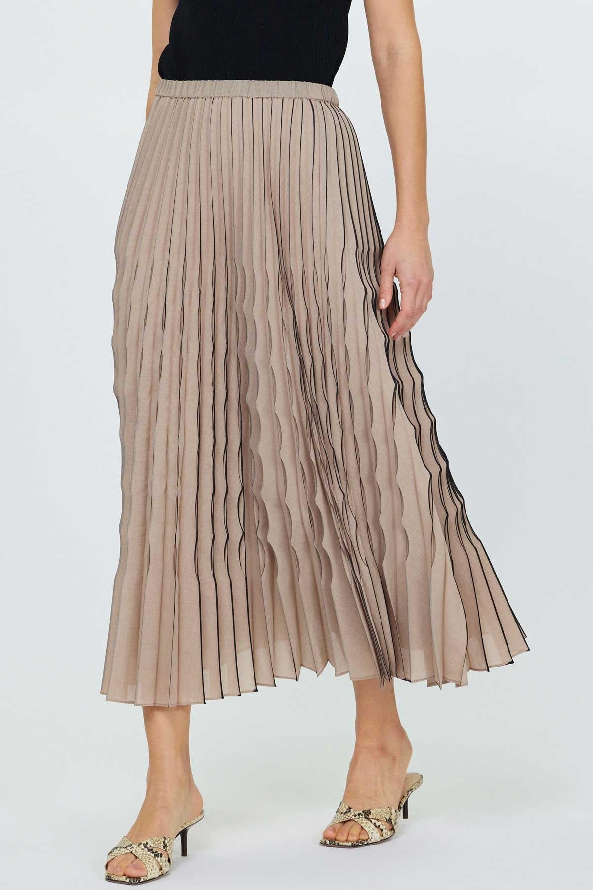 Pleated Sheer Skirt