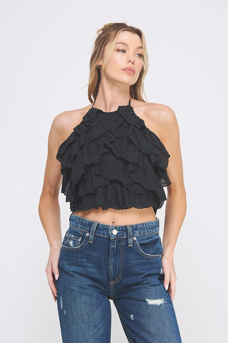 Eyelet Ruffle Top