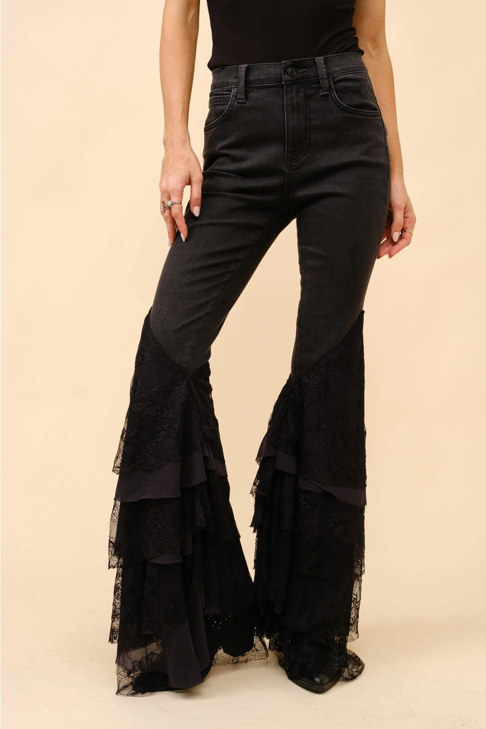 Ruffle Leg Jeans
