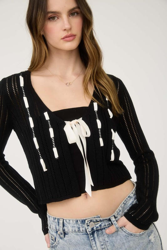 Sheer Ribbon Cardi