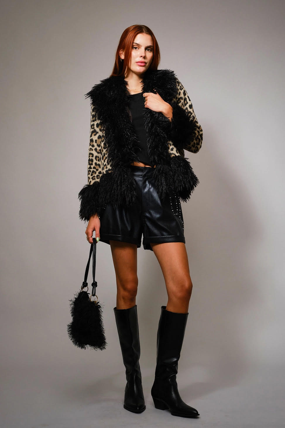 Shaggy faux fur coat