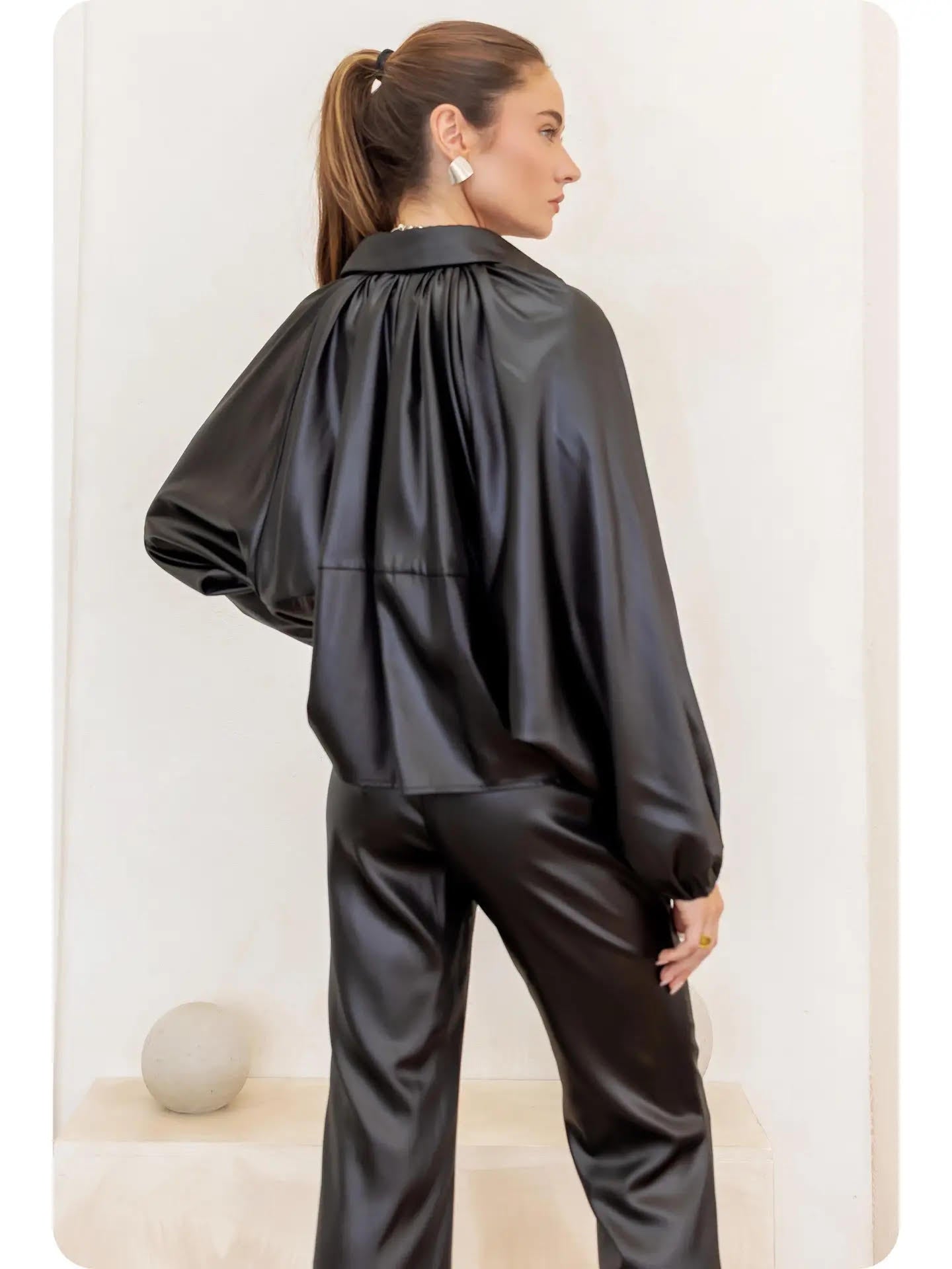 Shirred Bubble Bomber Jacket