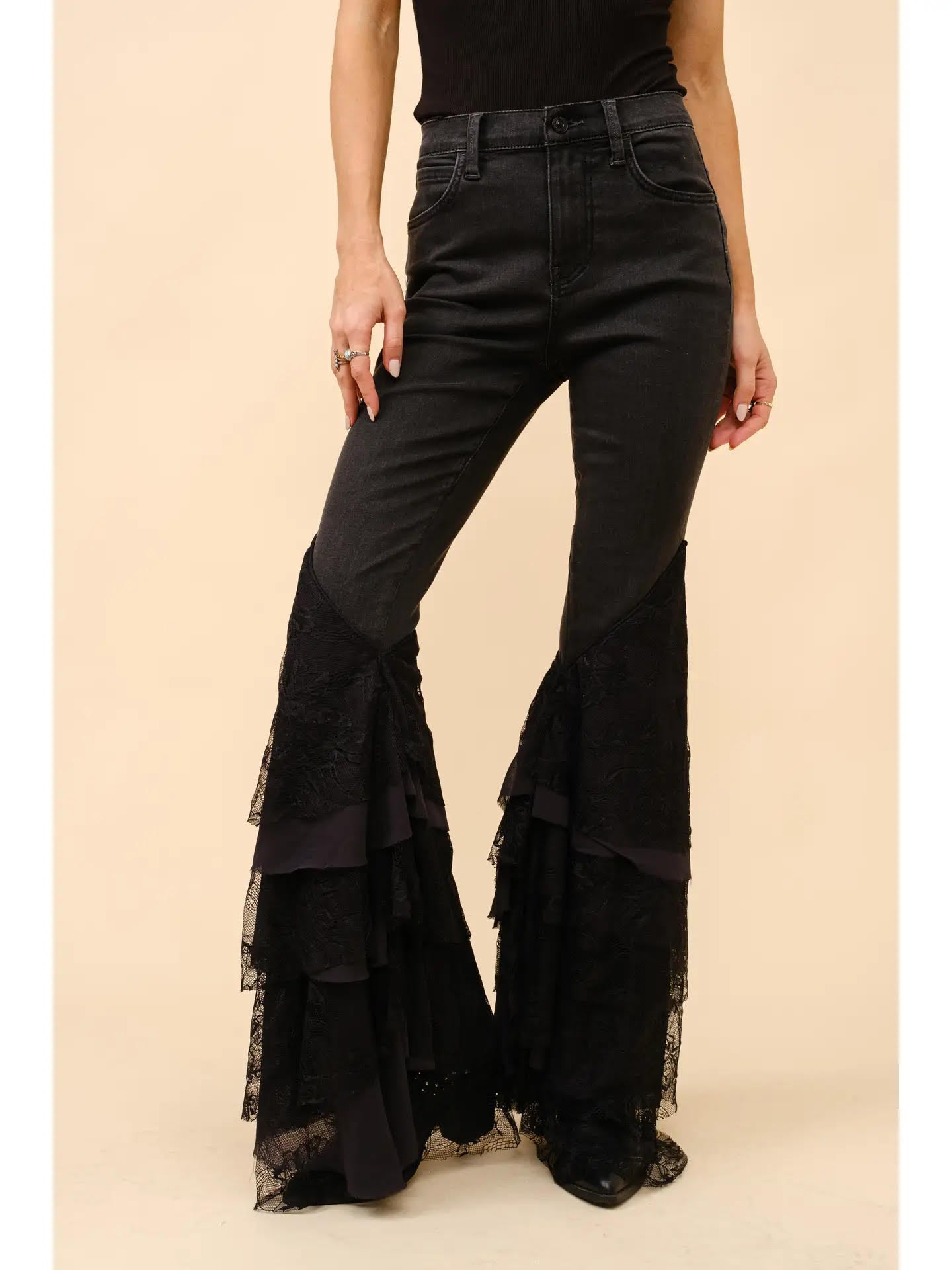 Ruffle Leg Jeans