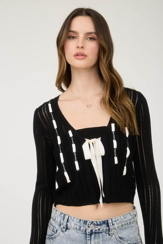 Sheer Ribbon Cardi