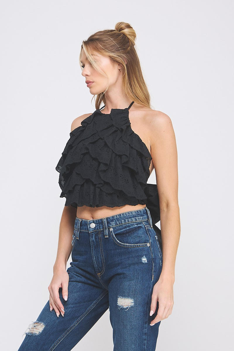 Eyelet Ruffle Top