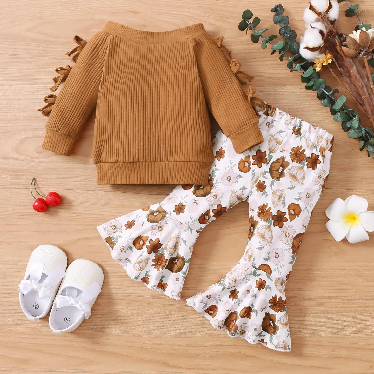 Bow Floral Baby Set