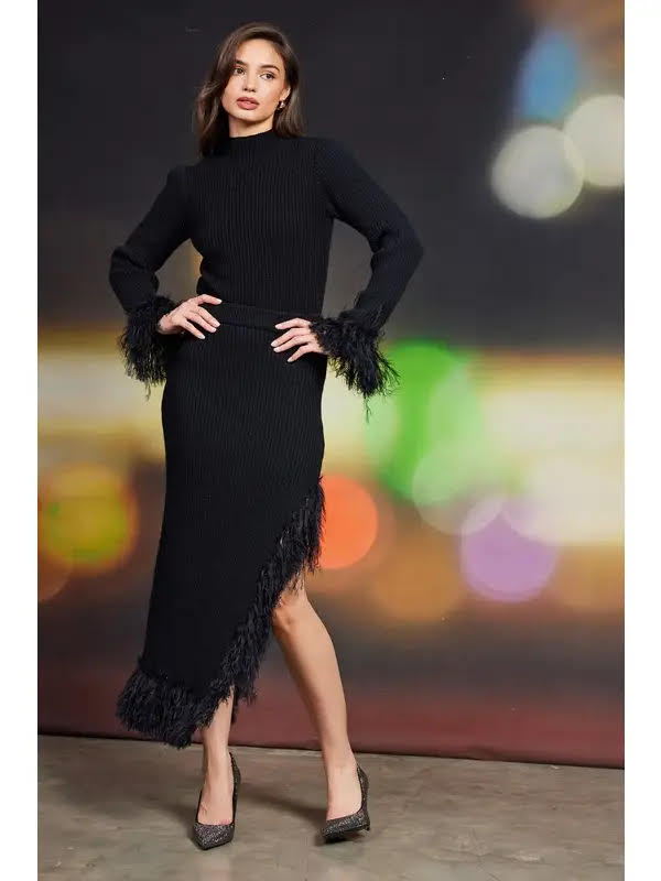 Fringe Knit Skirt