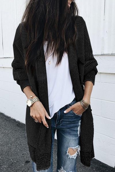 Long Waffle Cardi