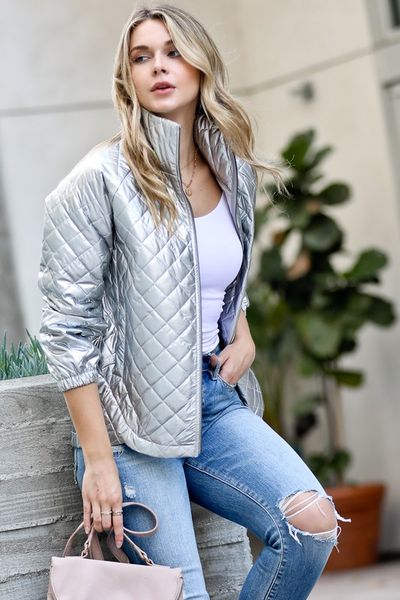 Quilted Metallic Jacket