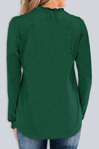 Smocked Long Sleeve Top