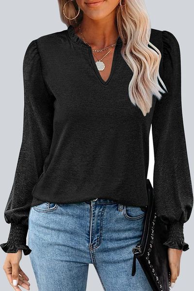 Smocked Long Sleeve Top
