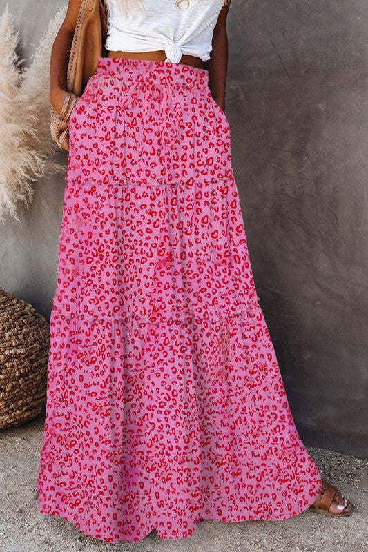 Pink Leopard Maxi Skrit